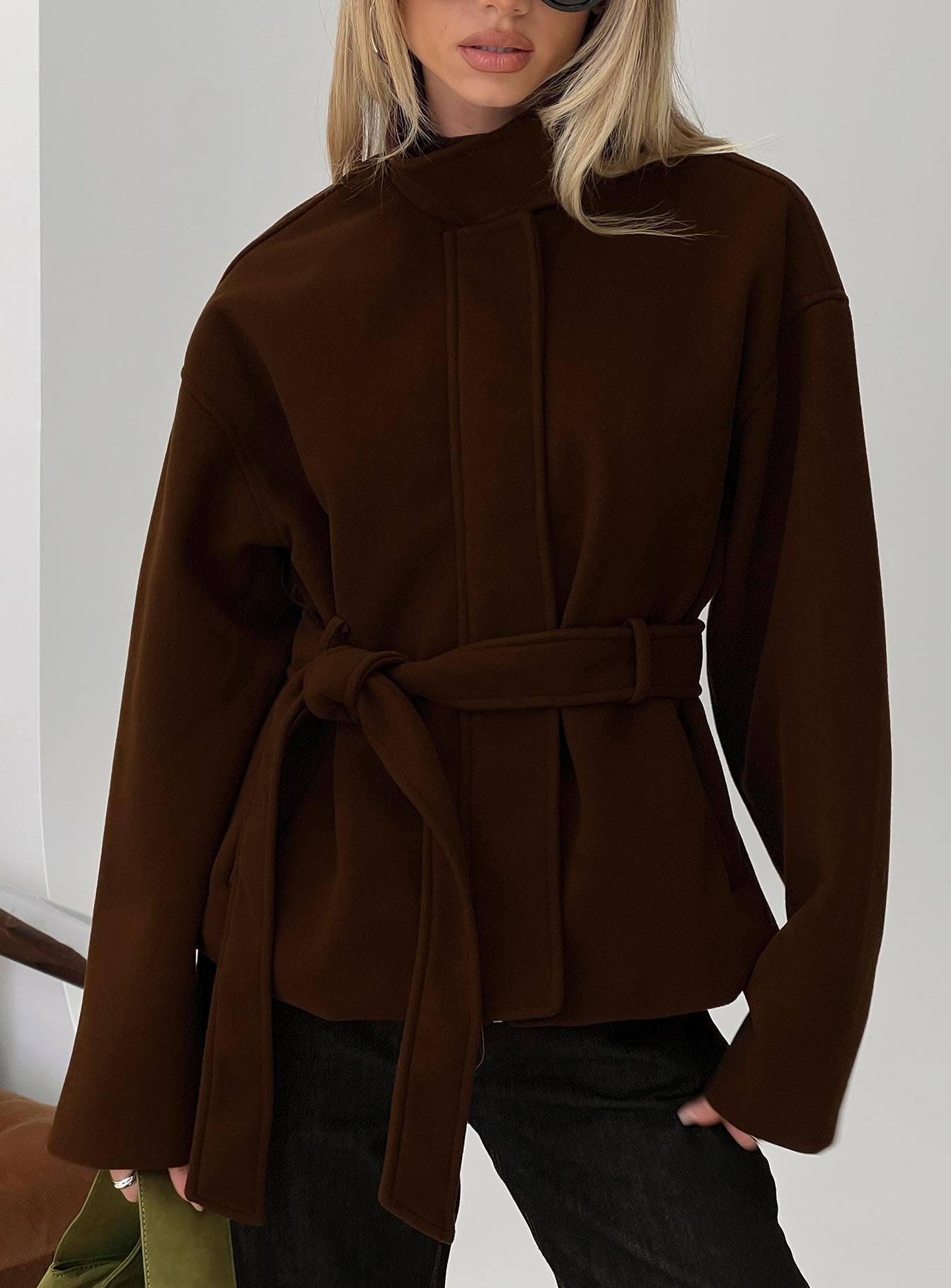 Femora Tameeka Funnel Neck Coat for Women – Brown