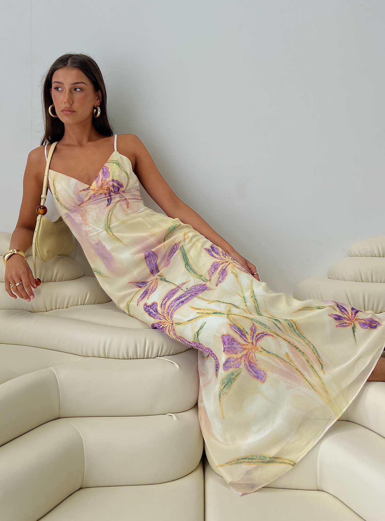 femora Isakaia Beaded Maxi Dress Floral / Multi – Multi Floral Beaded Evening Maxi Dress