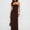 femora Odela Strapless Scarf Drop Waist Maxi Dress Chocolate – Chocolate Strapless Drop Waist Maxi Dress with Scarf