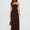 femora Odela Strapless Scarf Drop Waist Maxi Dress Chocolate – Chocolate Strapless Drop Waist Maxi Dress with Scarf
