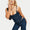 femora Charismatic Denim Corset Dark Pinstripe – Korean Style Pinstripe Denim Top